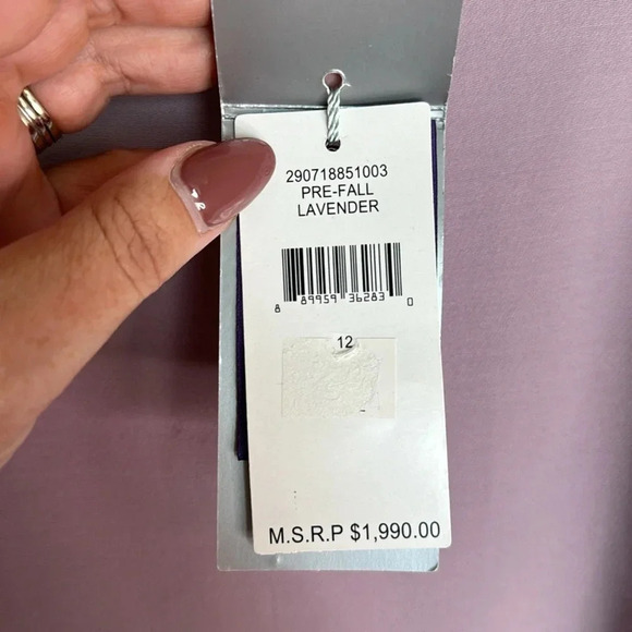 NWT Ralph Lauren Purple Label Made in Italy Lilac Midi Dress Wool/Silk Size 12 - Picture 3 of 15